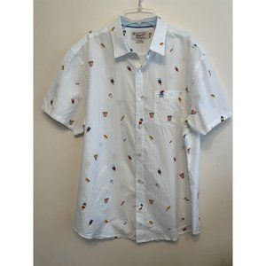 Original Penguin White Casual Button Down Shirt with Multicolor Print